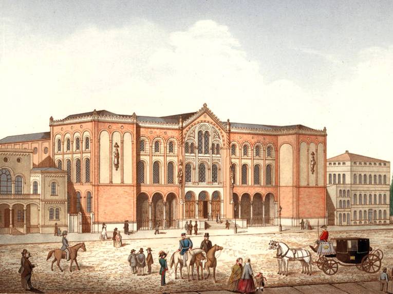 Künstlerhaus in der Sophienstraße, Lithografie, 1856

