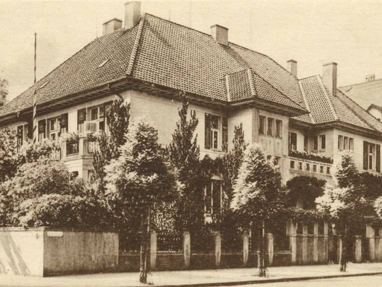 Villa Hindenburg in der Seelhorststraße, Foto-Postkarte, Auschnitt