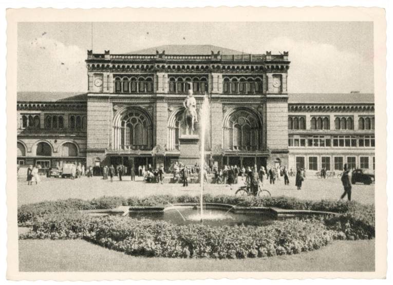 Foto-Postkarte Hauptbahnhof (Ausschnitt), gestempelt 1960
