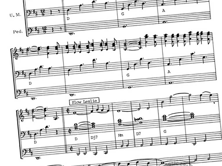 das Bild zeigt den Ausschnitt eines Notenblatts