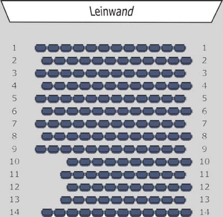 Sitzplan Kommunales Kino Kultur & Freizeit Landeshauptstadt
