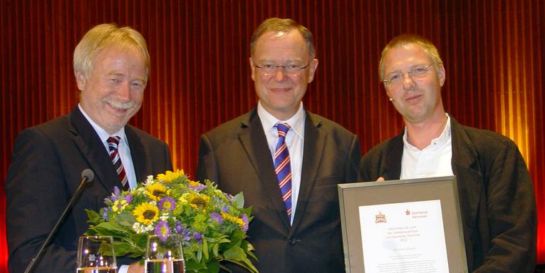 Dr. Heinrich Jagau, Stephan Weil und Christian Lehnert bei der Verleihung des Hölty-Preises am 12. September 2012