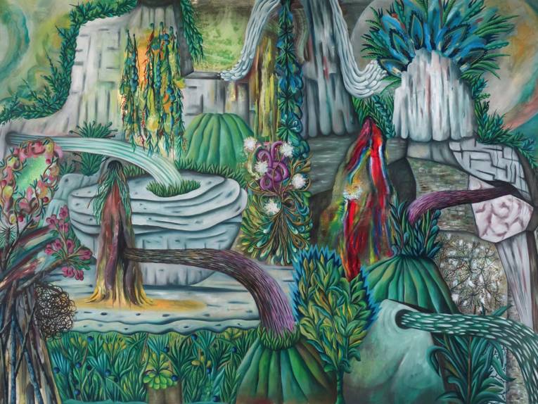 , Glühende Feuchtigkeit (Mexico City), 2016, Öl auf Leinwand, 200 x 280 