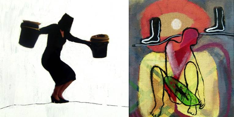 Fotografien, Malerei, Zeichnungen und Objekte von Bärbel Kasperek und Fritz P. Kelm 