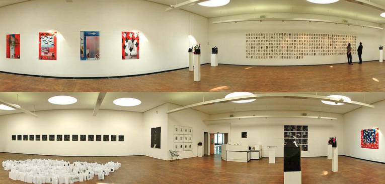 Ein Blick ins Innere des KUBUS: Hier im Rahmen der Ausstellung "Dagmar Brand"