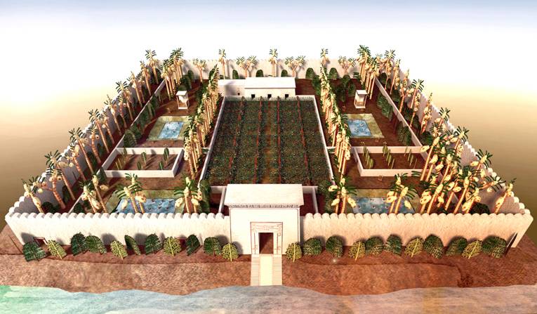 Virtuelle Rekontrukton: der Tempelgarten des Amun