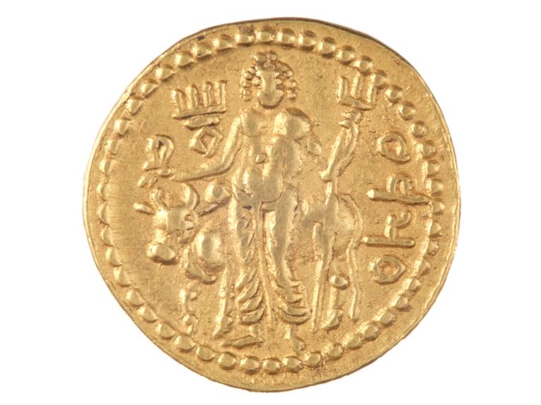 Rückseite: Dinar, Reich der Kushan, 190-225 n. Chr. 