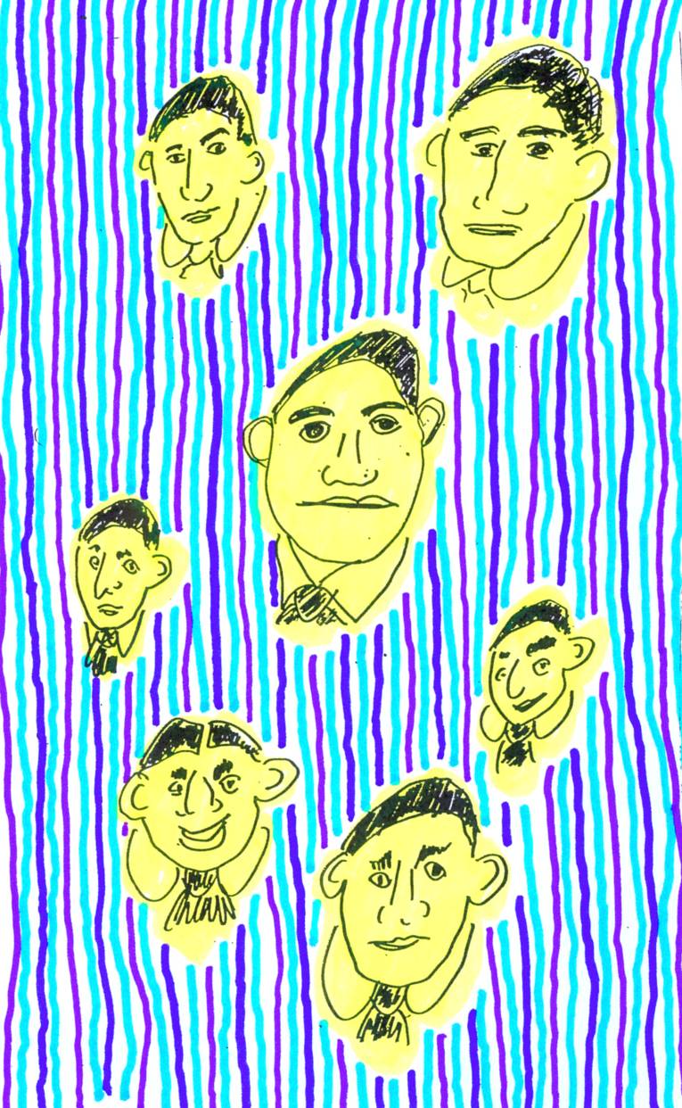 Wenzel Storch; Kafka-Kinderzimmertapete; 2012; Filzstift auf Papier