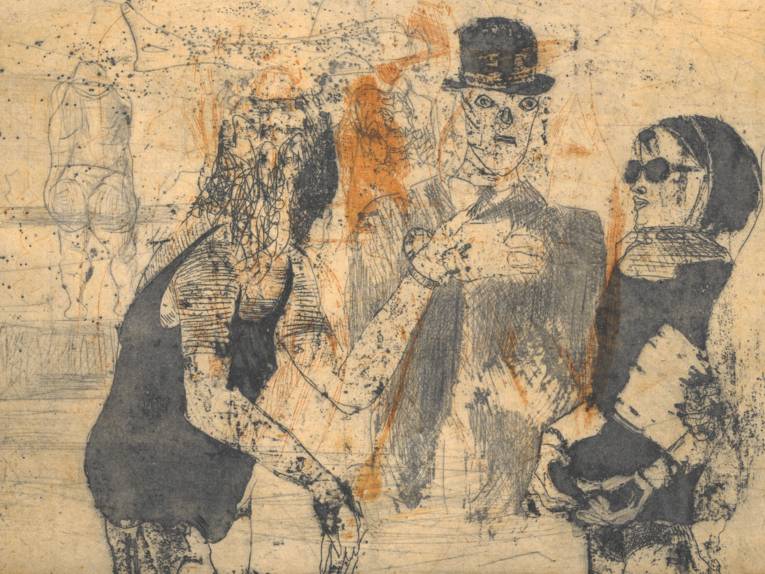 Grossgoerschenfasching, 1965; Farbige Radierung und Aquatinta von 2 Platten auf Velin