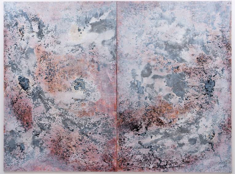 Peter Heber: Quantenschaum (rosa) 2015; Öl und Acryl auf Leinwand