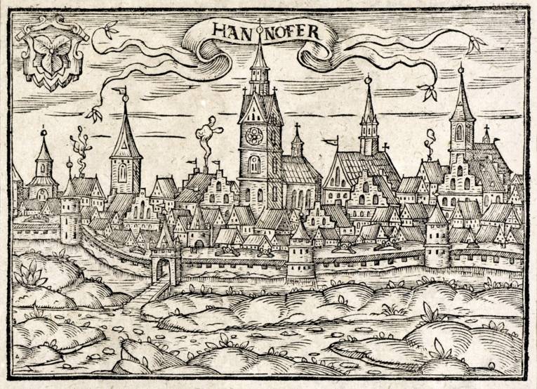 Stadtansicht Hannovers aus dem 16. Jahrhundert