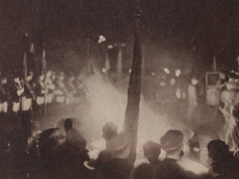 Die Bücherverbrennung in den Maschwiesen im Mai 1933