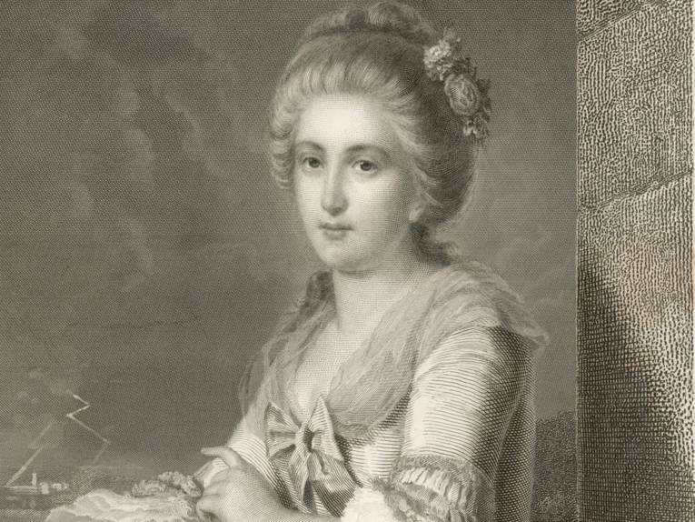 Charlotte als junge Frau im Rokkoko-Kleid