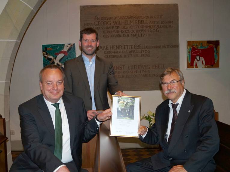 Hermann Kasten, Dietmar Dohrmann und Klaus Dieter Scholz in der Gartenkirche