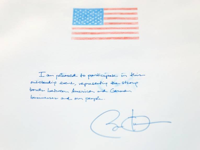 Der Eintrag von US-Präsident Barack Obama im Goldenen Buch der Stadt