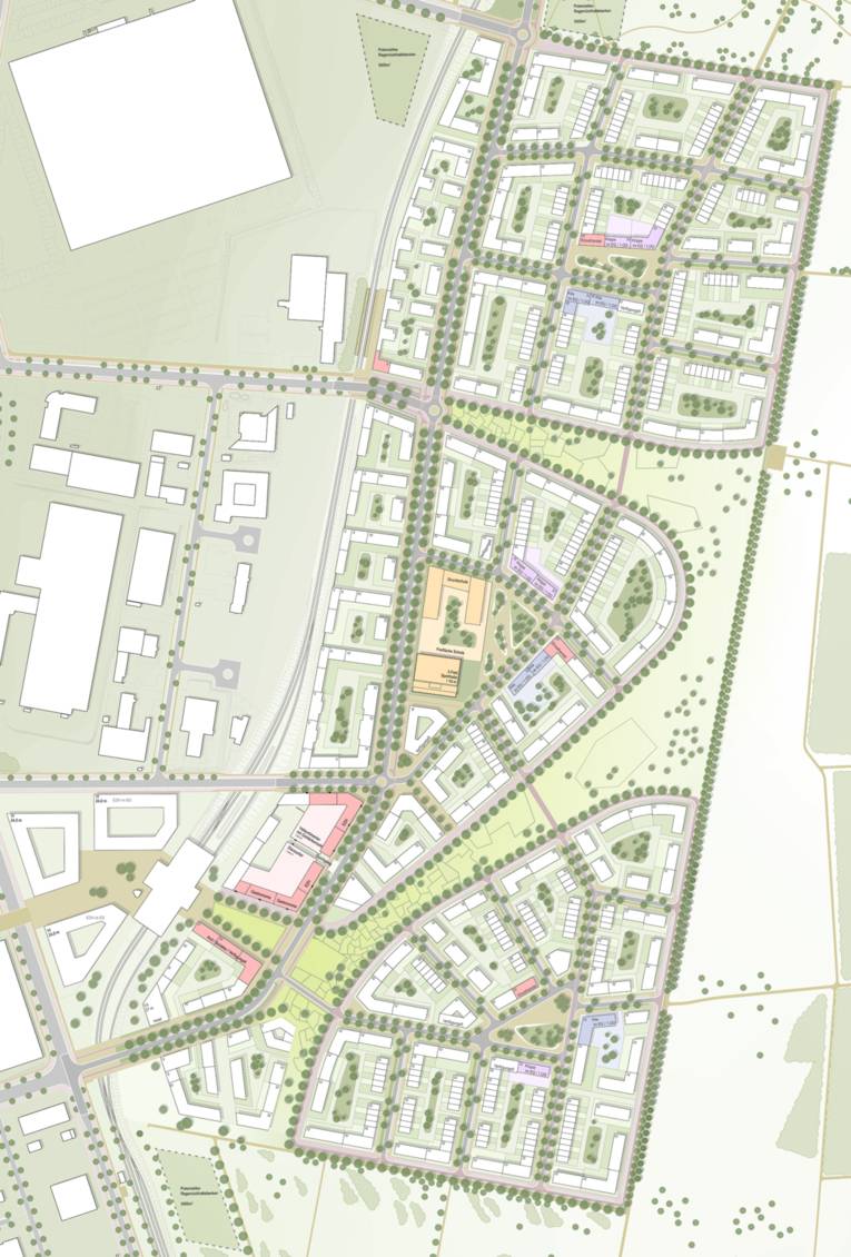 Der Lageplan des geplanten Neubaugebiets Kronsberg-Süd