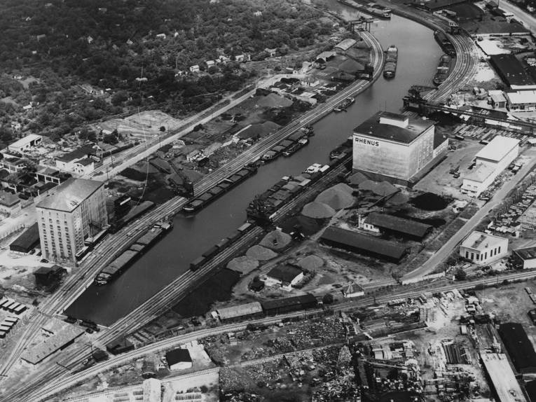 Luftbild vom Lindener Hafen aus dem Jahr 1953