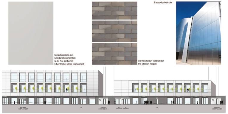 Beispiele für die Fassadengestaltung des Ihme-Zentrums