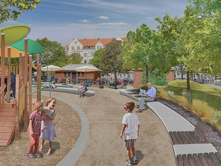 Visualisierung der Neugestaltung des Moltkeplatzes
