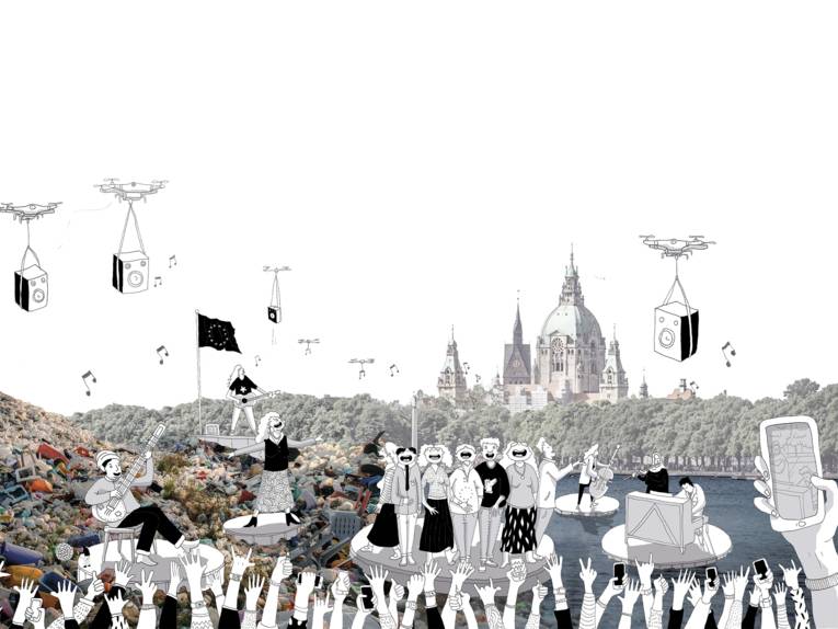 Illustration aus Bid Book 2, Teil der Bewerbung der LHH zur Kulturhauptstadt Europas 2025 "Hannover City of Music"