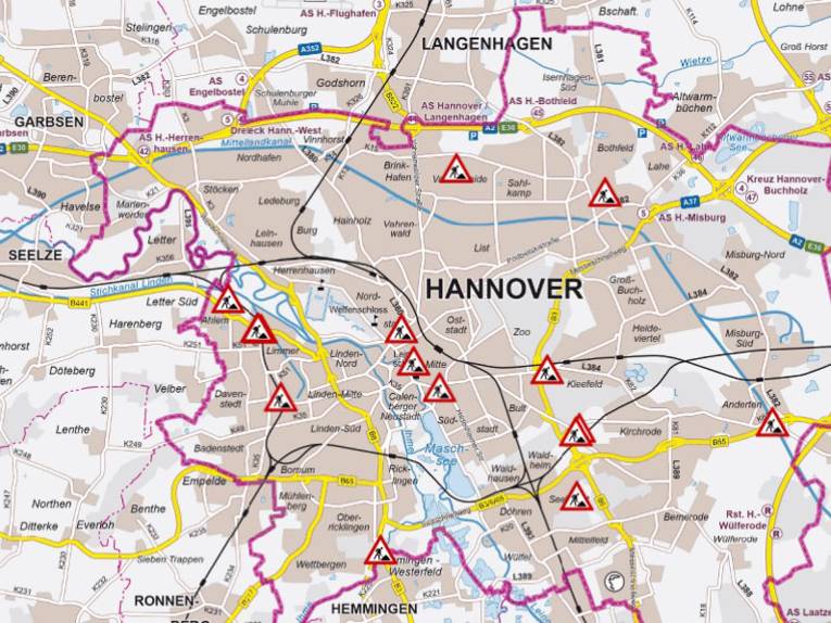 Ein Kartenausschnitt