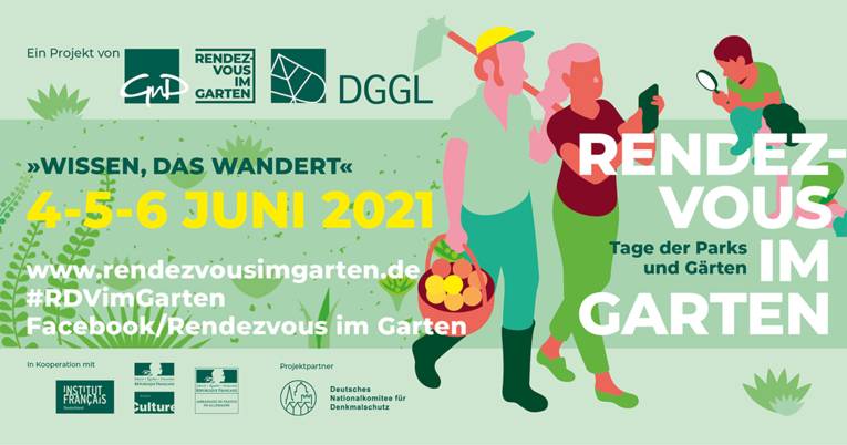 Ein buntes Plakat, das Menschen und Pflanzen zeigt.  