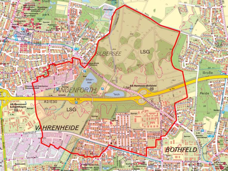 Kartenausschnitt mit dem Evakuierungsradius zu der Kampfmittelbeseitigung am 14.08.2016