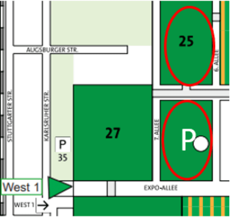 Straßenansicht Halle 25 Messegelände