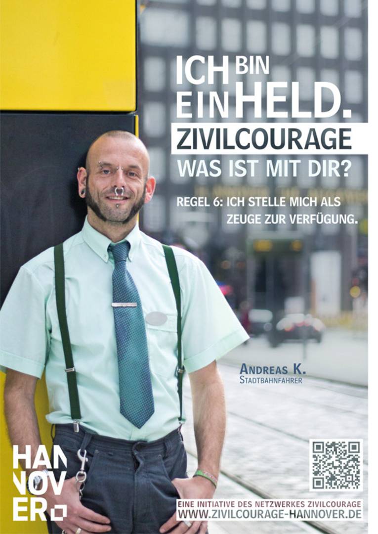 Plakatmotiv der Zivilcourage-Kampagne