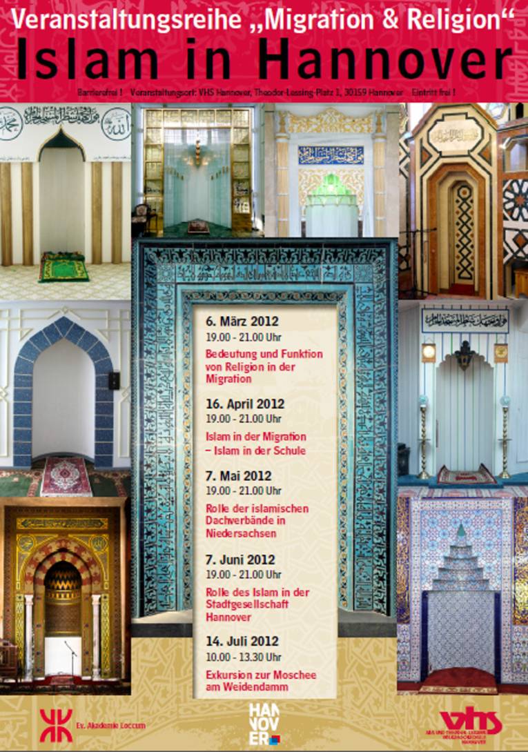 Titelseite des Flyers zur Veranstaltungsreihe „Islam in Hannover“