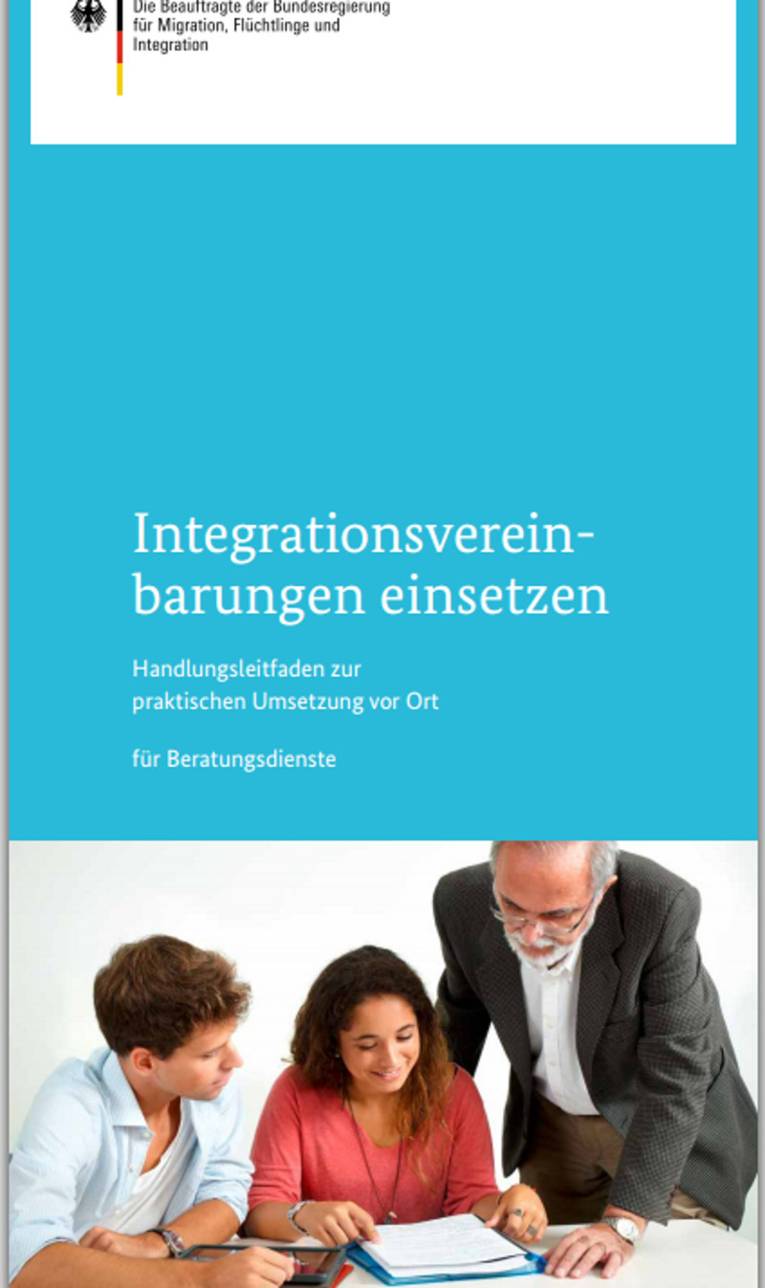 Integrationsvereinbarungen – Titelseite des Handlungsleitfadens für Beratungsstellen