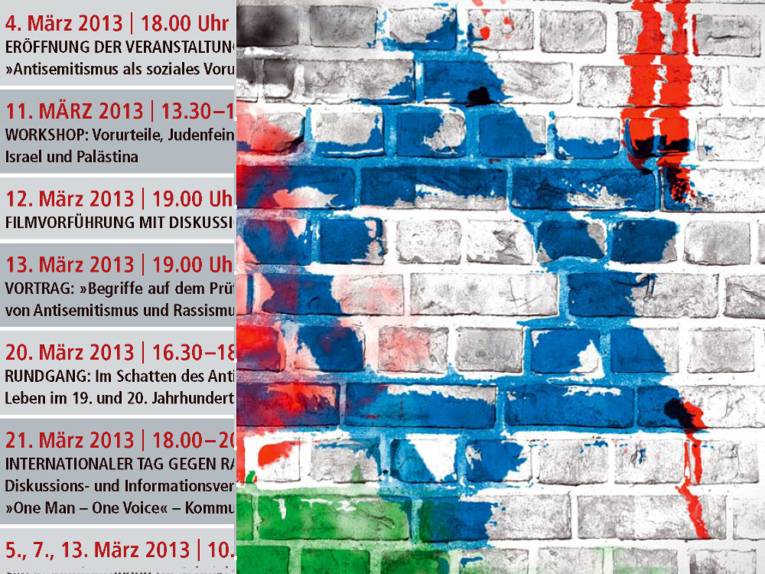 Ausschnitt aus dem Deckblatt des Flyers zur Veranstaltungsreihe "Antisemitismus in Deutschland heute"