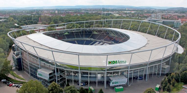 Ein Stadion aus der Vogelperspektive