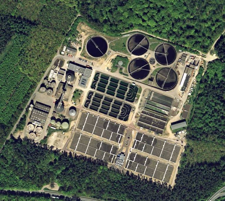 Luftbild vom Klärwerk Gümmerwald