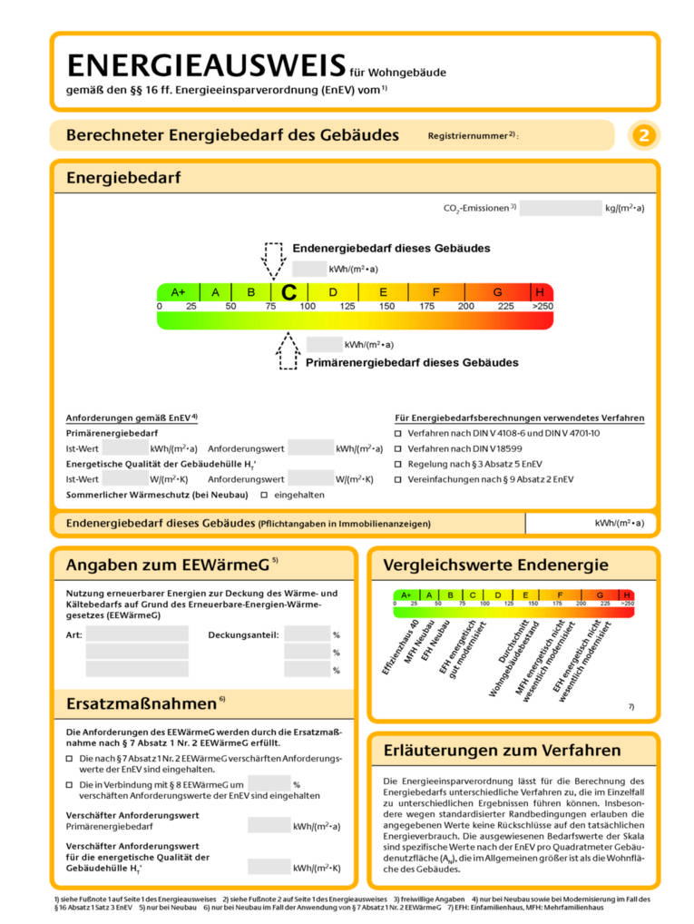 Beispiel eines Energieausweises
