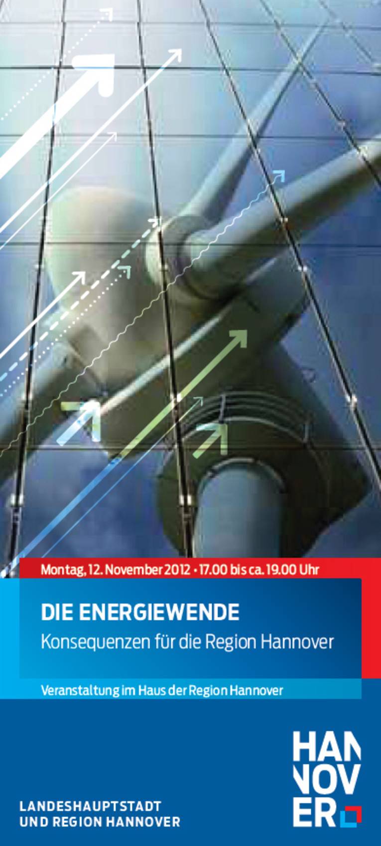 Titelseite des Faltblatts "Die Energiewende - Konsequenzen für die Region Hannover"