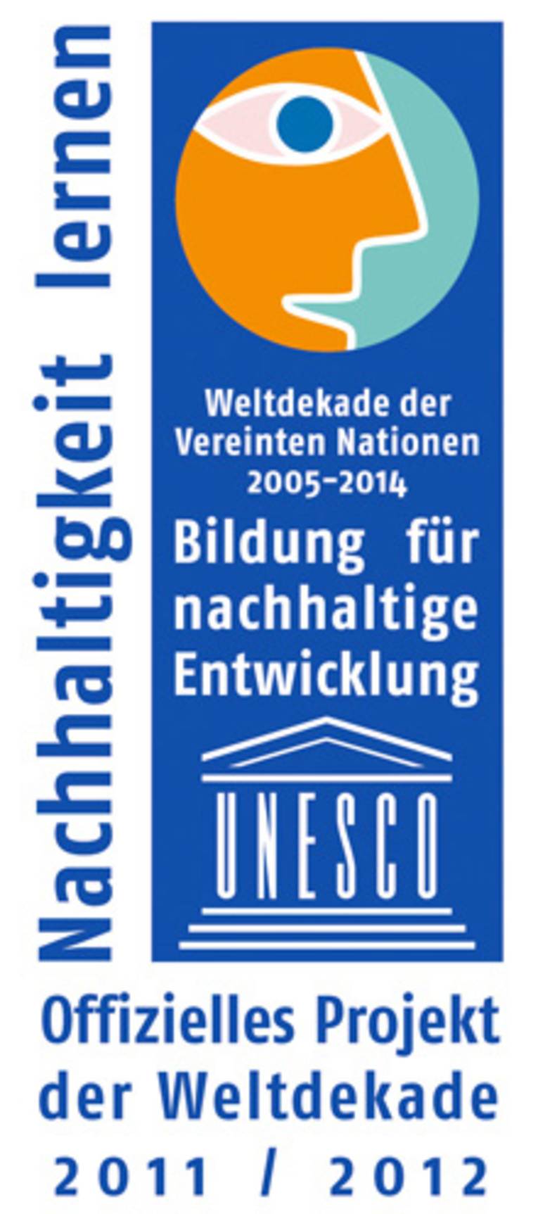 Logo der Vereinten Nationen zum Thema "Nachhaltigkeit lernen" - Bildung für nachhaltige Entwicklung