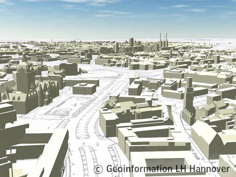 Digitales Stadtmodell - Gebäude mit generalisieren Dachformen
