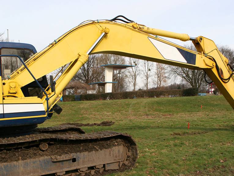 Teilansicht eines Baggers