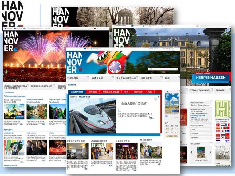 Collage von Internetseiten