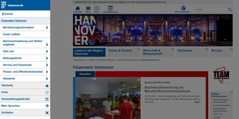 Screenshot einer Webseite.