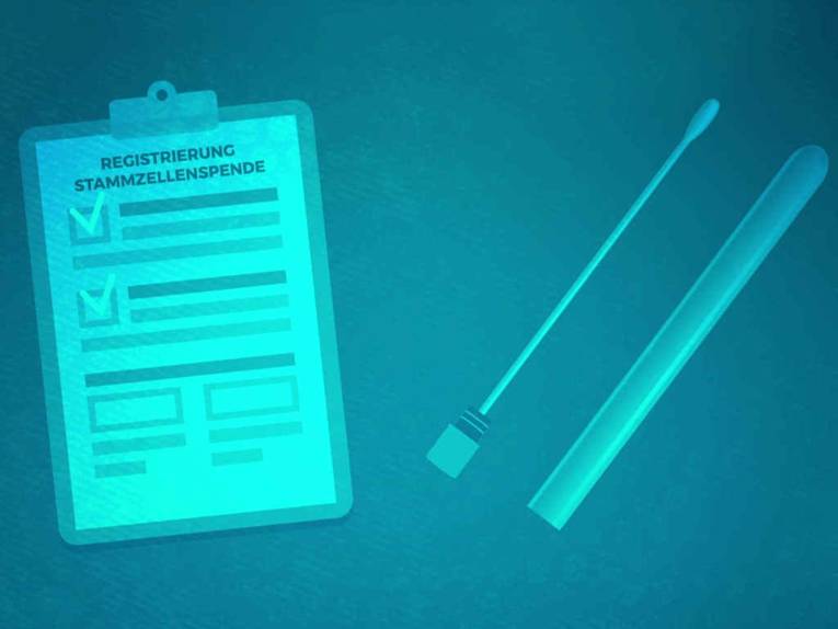 Symbolbild eines Blocks mit der Aufschrift "Registrierung Stammzellenspende"