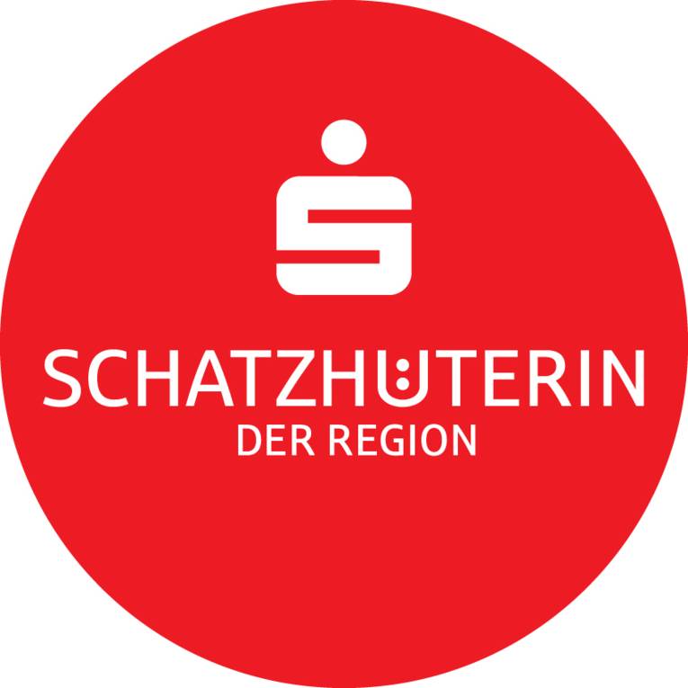 Roter Kreis mit Schriftzug.