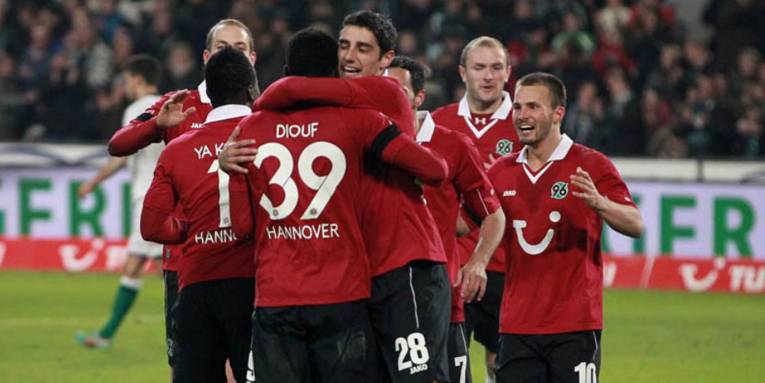 Hannover 96 Spieler beim Torjubel
