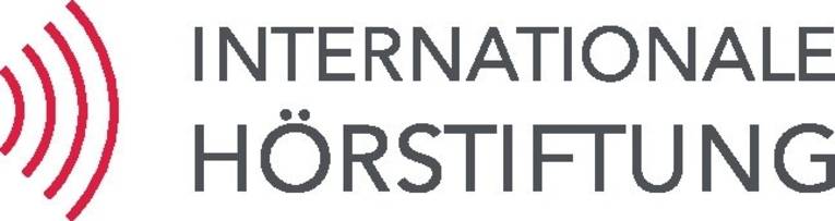 Logo mit stilisierten Schallwellen und der Schrift Internationale Hörstiftung