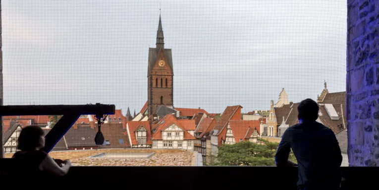 Blick auf Häuserdächer