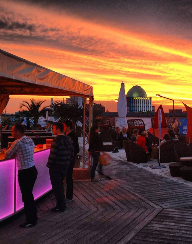 Blick auf Strandclub