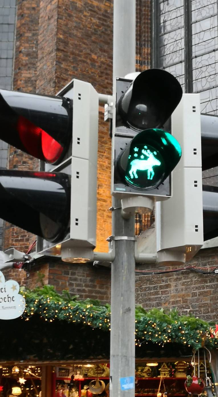 Ampel mit Signallicht in Elchform