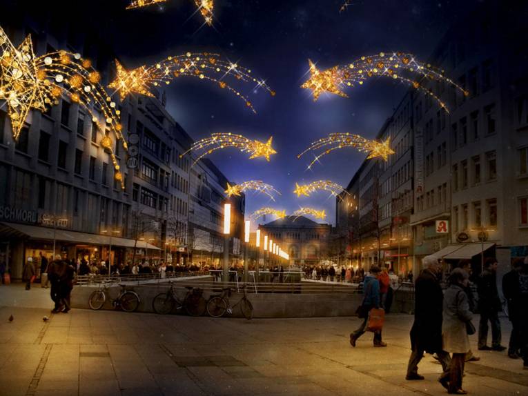 Weihnachtsbeleuchtung in der Bahnhofstraße