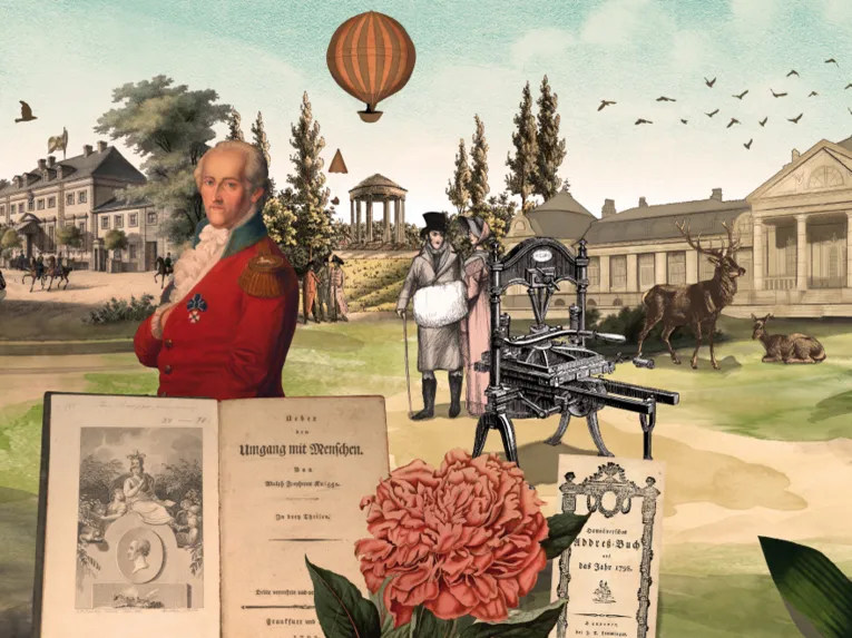 Collage mit Bildern aus Hannovers Stadtgeschichte.